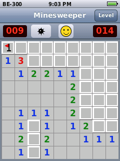 Minesweeper, a game in progress