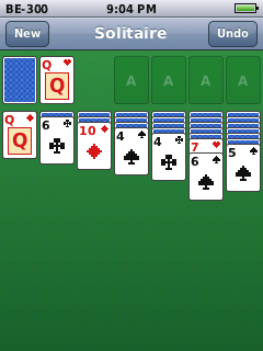 Solitaire, a game of Klondike in progress